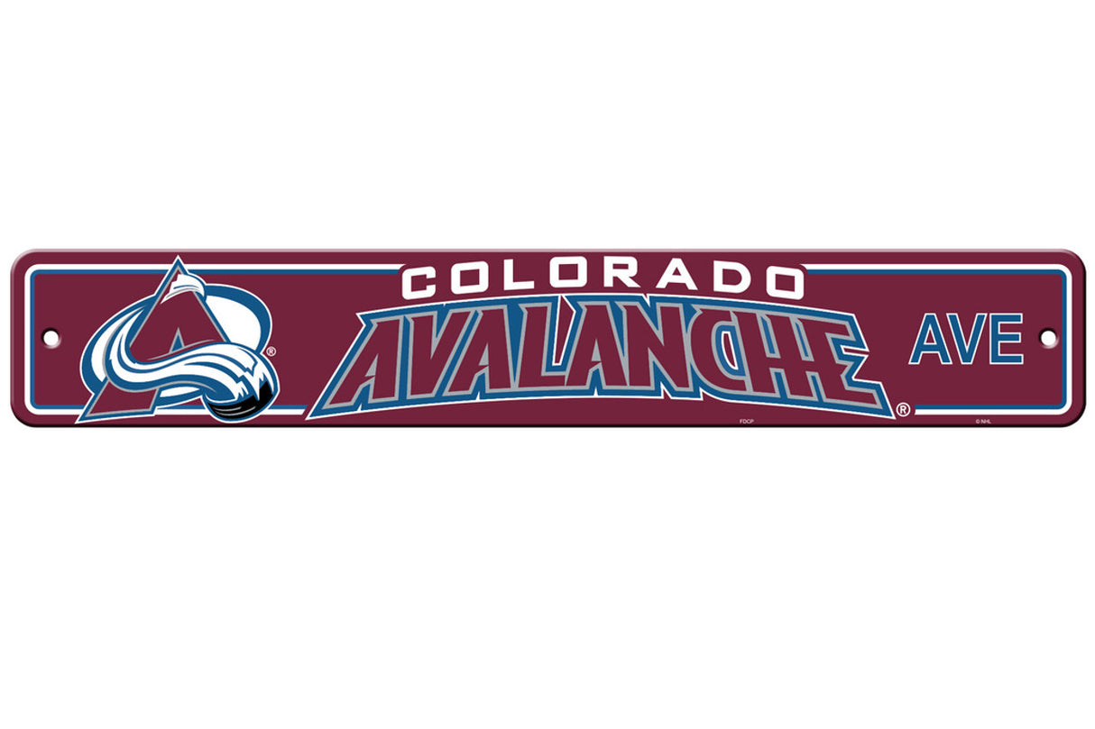 Fremont Die Colorado Avalanche Plastic Street Style Sign 4x24 Fan Gear NHL Colorado Avalanche