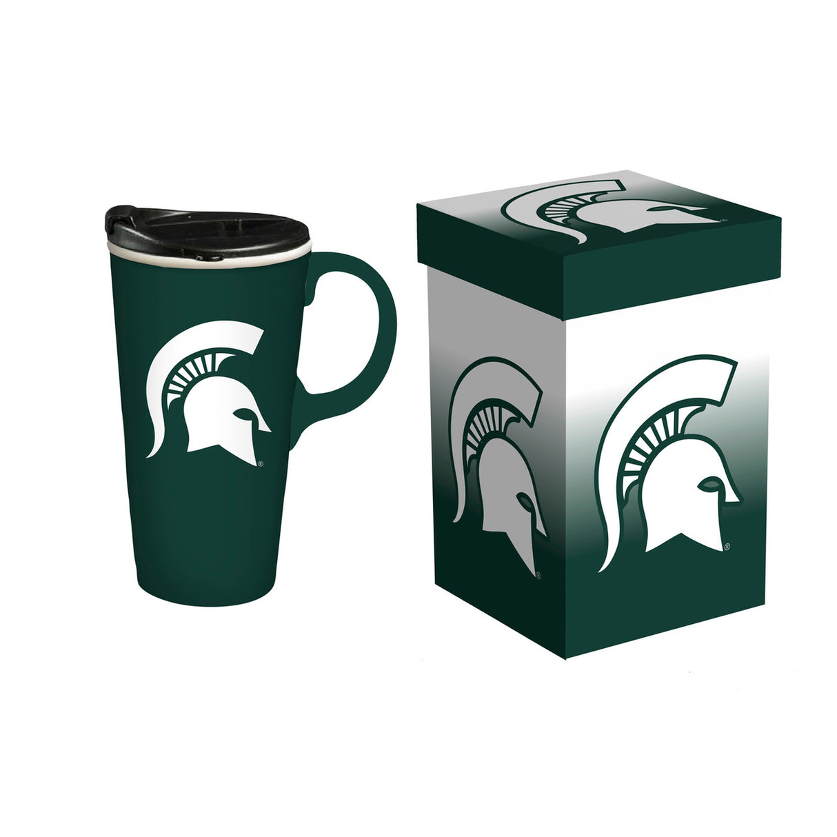 Evergreen Enterprises Michigan State Spartans 17oz Travel Cup with Box Fan Gear NCAA Michigan State Spartans