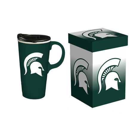 Evergreen Enterprises Michigan State Spartans 17oz Travel Cup with Box Fan Gear NCAA Michigan State Spartans