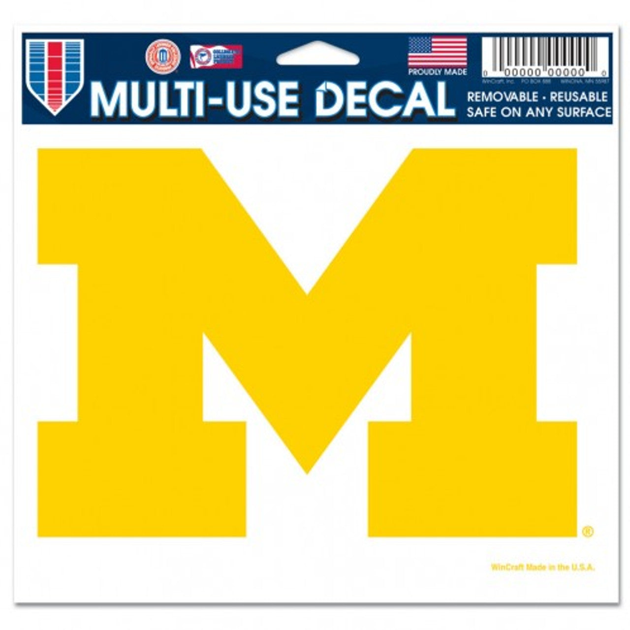 Wincraft Michigan Wolverines Color Ultra Decal 5x6 Fan Gear NCAA Michigan Wolverines