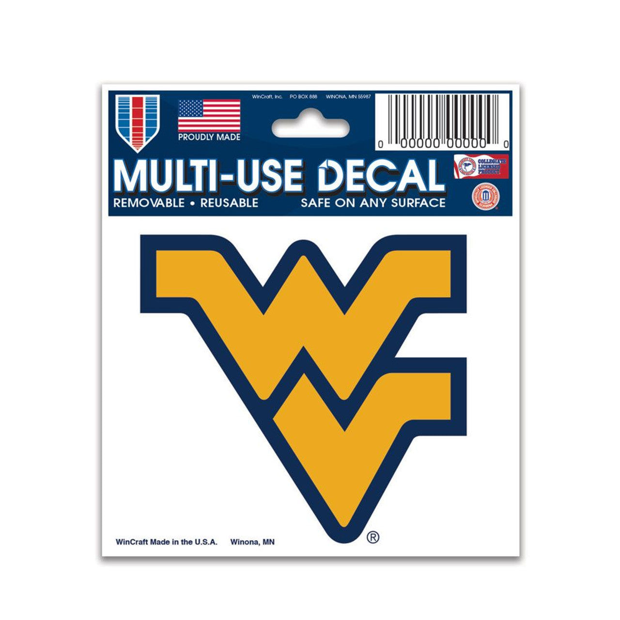 Wincraft West Virginia Mountaineers Color Multi Use Decal 3x4 Fan Gear NCAA West Virginia Mountaineers