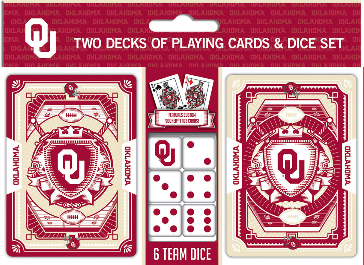 Masterpieces Puzzle Company Oklahoma Sooners Playing Cards and Dice Set Fan Gear NCAA Oklahoma Sooners