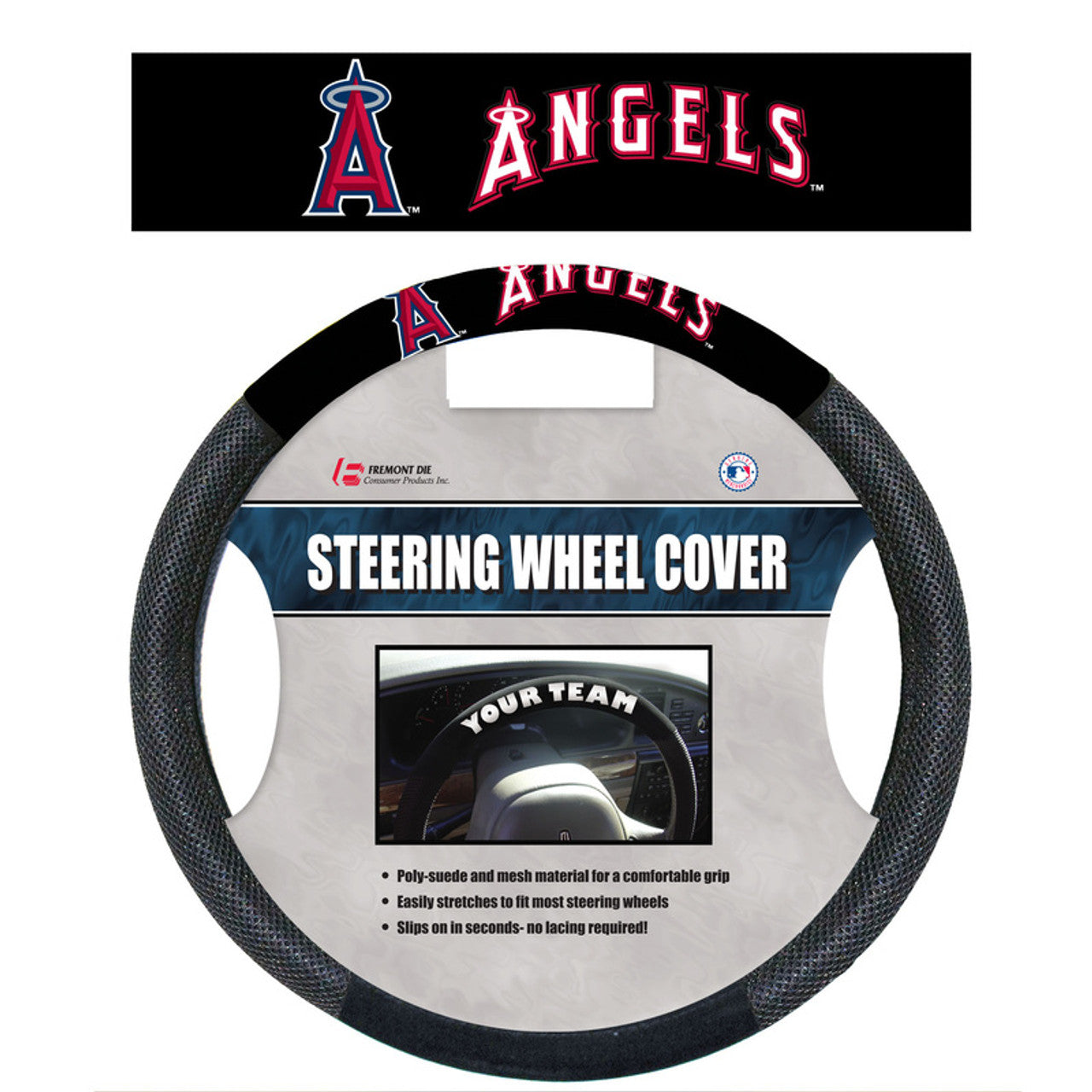 Fremont Die Los Angeles Angels Mesh Steering Wheel Cover Fan Gear MLB Los Angeles Angels