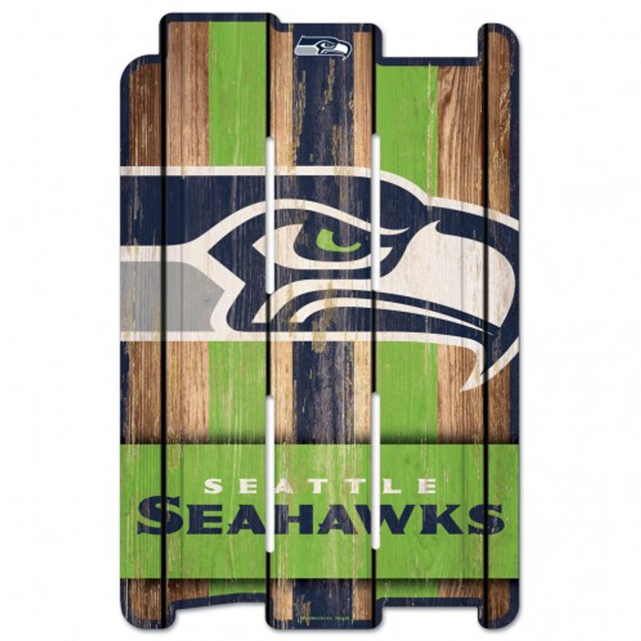 Wincraft Seattle Seahawks Fence Style Wood Sign 11x17 Fan Gear NFL Seattle Seahawks