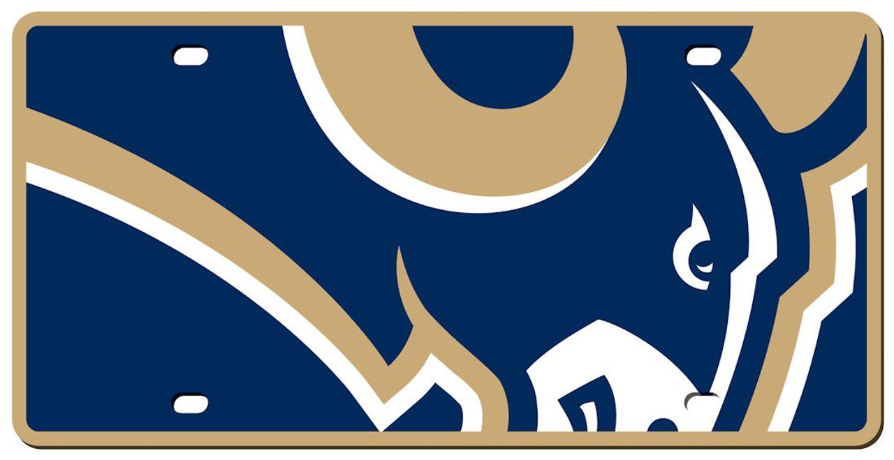 Stockdale Technologies Los Angeles Rams Mega Style Acrylic License Plate Fan Gear NFL Los Angeles Rams