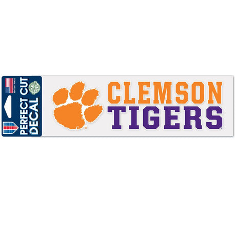 Wincraft Clemson Tigers Color Perfect Cut Decal 3x10 Fan Gear NCAA Clemson Tigers