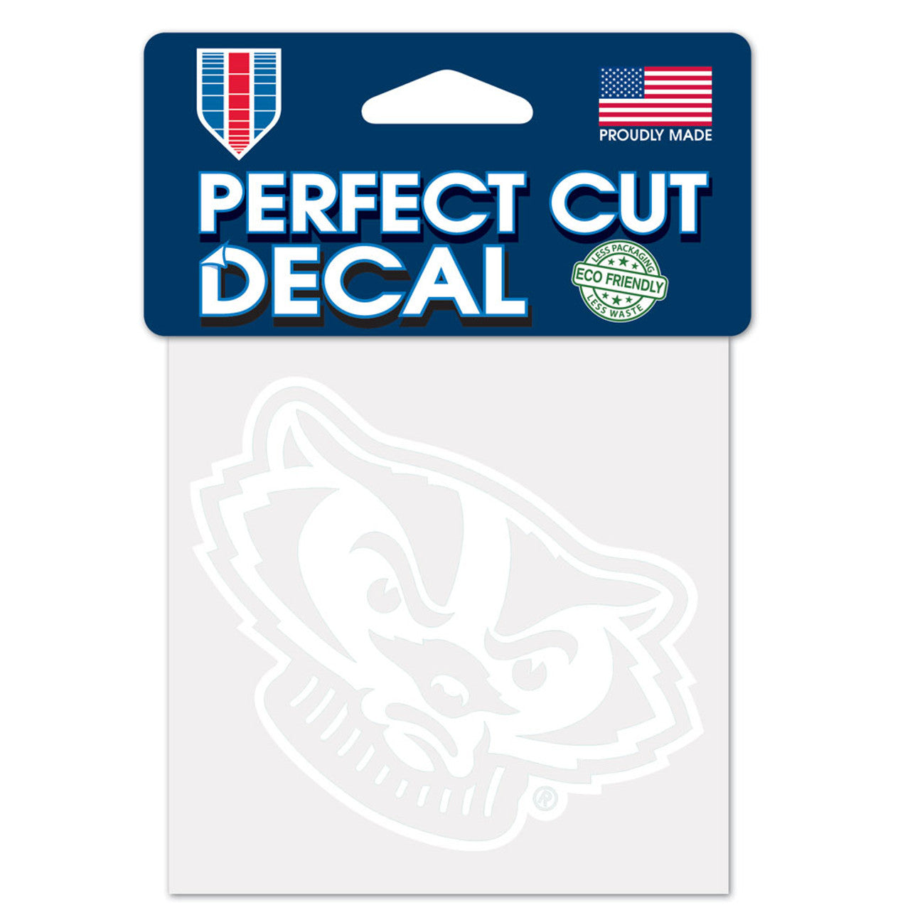 Wincraft Wisconsin Badgers White Perfect Cut Decal 4x4 Fan Gear NCAA Wisconsin Badgers