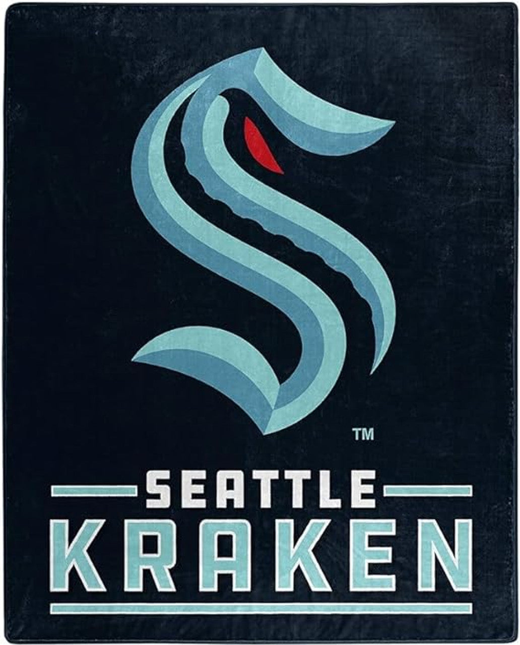 Northwest Company Seattle Kraken Raschel Signature Design Blanket 50x60 Fan Gear NHL Seattle Kraken