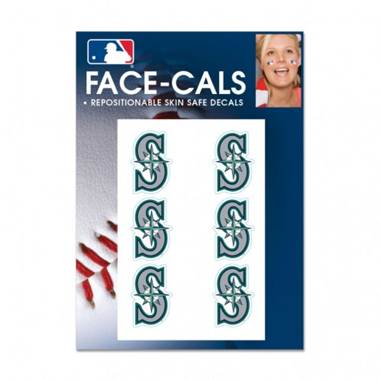 Wincraft Seattle Mariners Tattoo Face Cals Fan Gear MLB Seattle Mariners