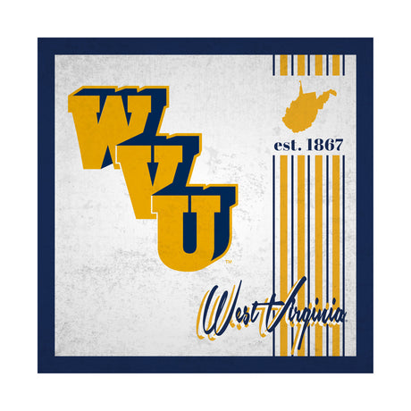 Fan Creations West Virginia Mountaineers Album Design Wood Sign 10x10 Fan Gear NCAA West Virginia Mountaineers