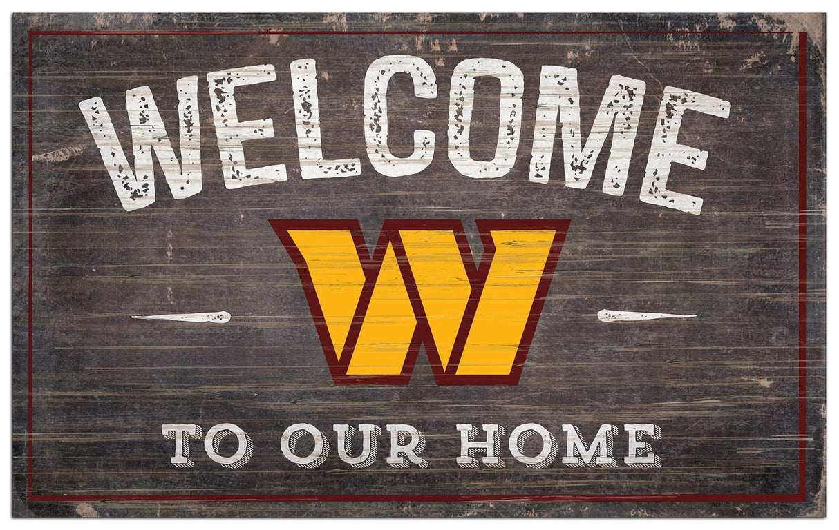 Fan Creations Washington Commanders Welcome To Our Home Design Wood Sign 6x12 - Special Order Fan Gear NFL Washington Commanders