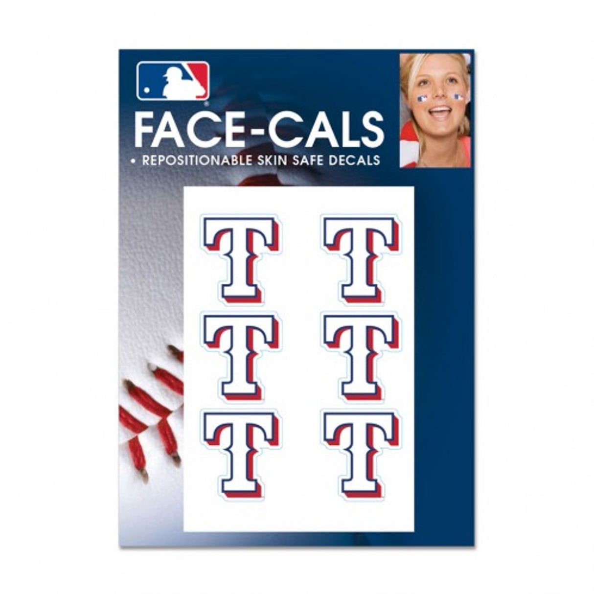 Wincraft Texas Rangers Tattoo Face Cals Fan Gear MLB Texas Rangers