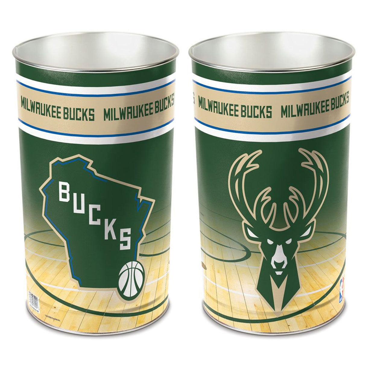 Wincraft Milwaukee Bucks 15 Inch Wastebasket - Special Order Fan Gear NBA Milwaukee Bucks