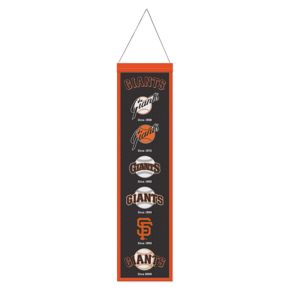Wincraft San Francisco Giants Heritage Evolution Design Wool Banner 8x32 Fan Gear MLB San Francisco Giants