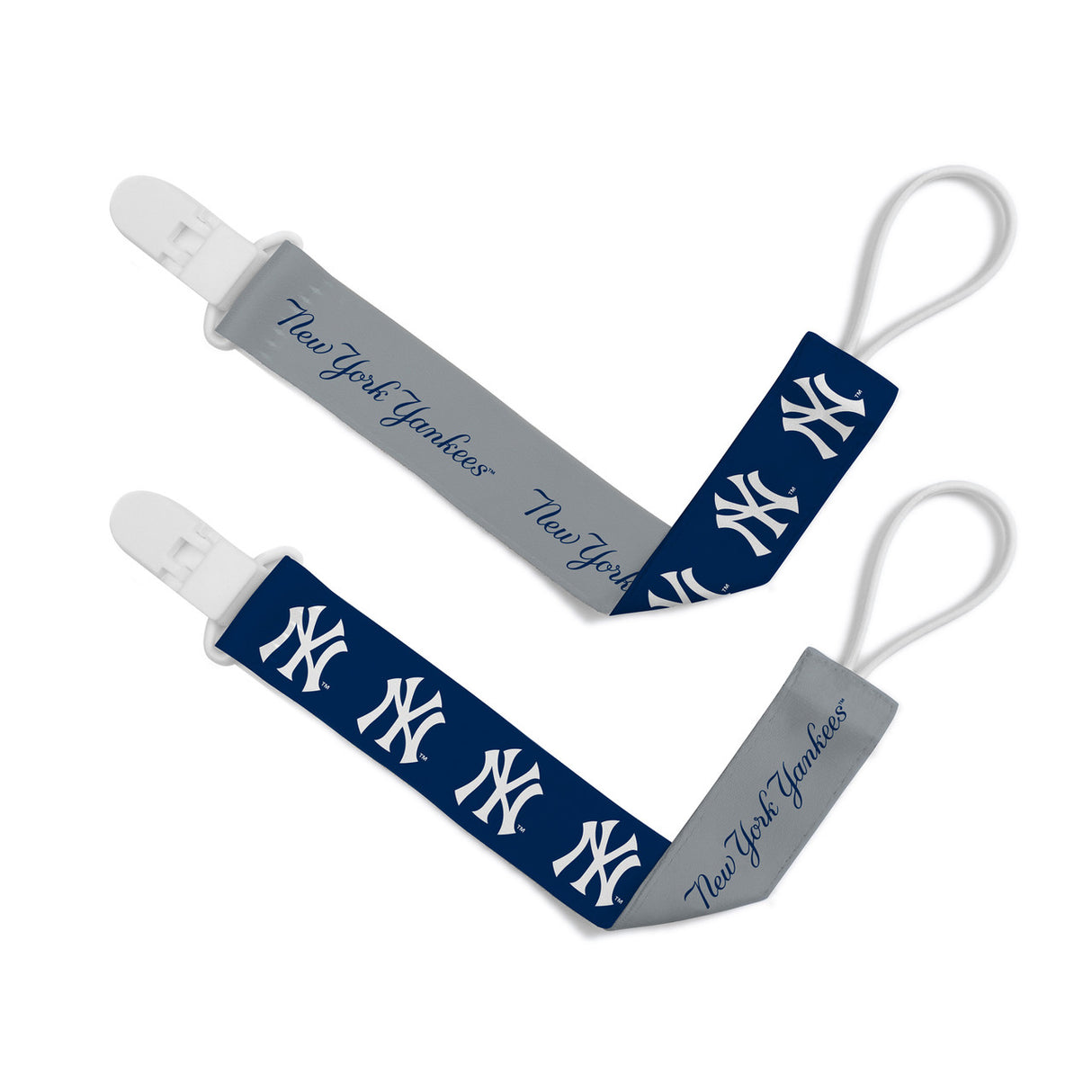 Masterpieces Puzzle Company New York Yankees 2 Pack Pacifier Clips Fan Gear MLB New York Yankees