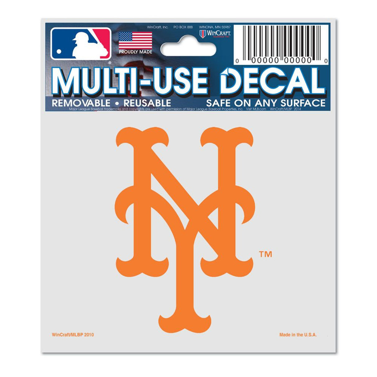 Wincraft New York Mets Multi Use Decal 3x4 Fan Gear MLB New York Mets