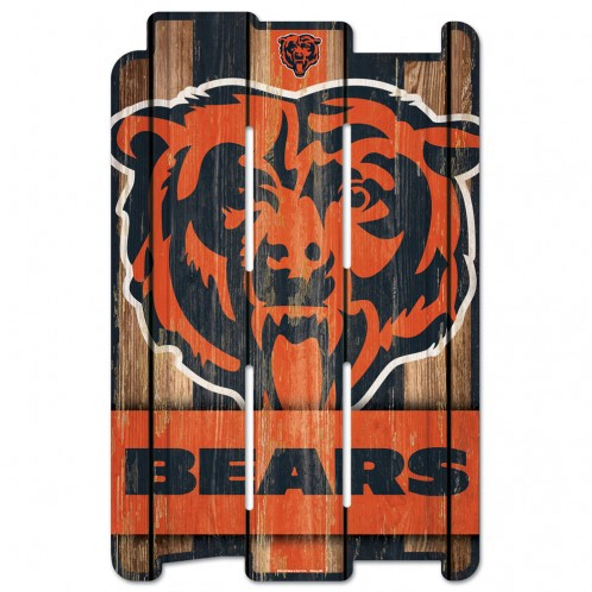 Wincraft Chicago Bears Fence Style Wood Sign 11x17 Fan Gear NFL Chicago Bears