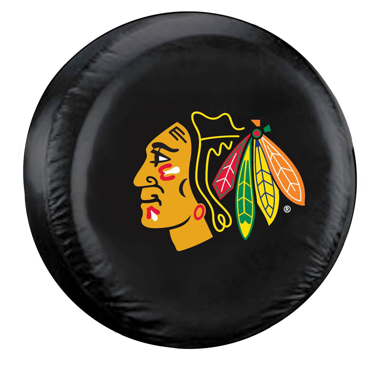 Fremont Die Chicago Blackhawks Black Standard Size Tire Cover Fan Gear NHL Chicago Blackhawks