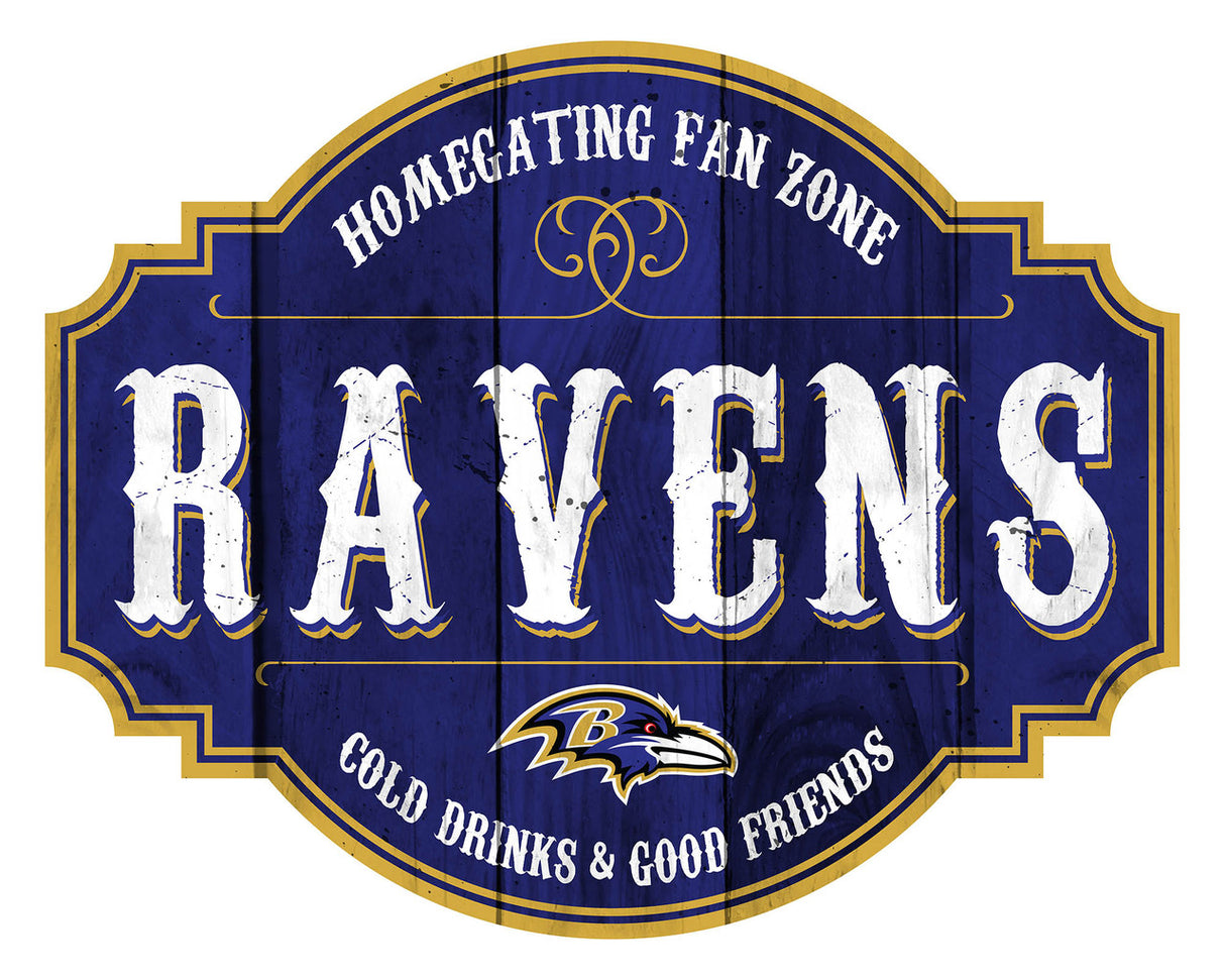 Fan Creations Baltimore Ravens 12 Inch Homegating Tavern Wood Sign Fan Gear NFL Baltimore Ravens