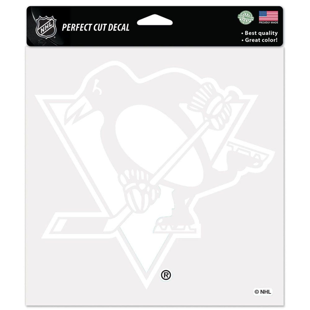 Wincraft Pittsburgh Penguins White Die Cut Decal 8x8 Fan Gear NHL Pittsburgh Penguins