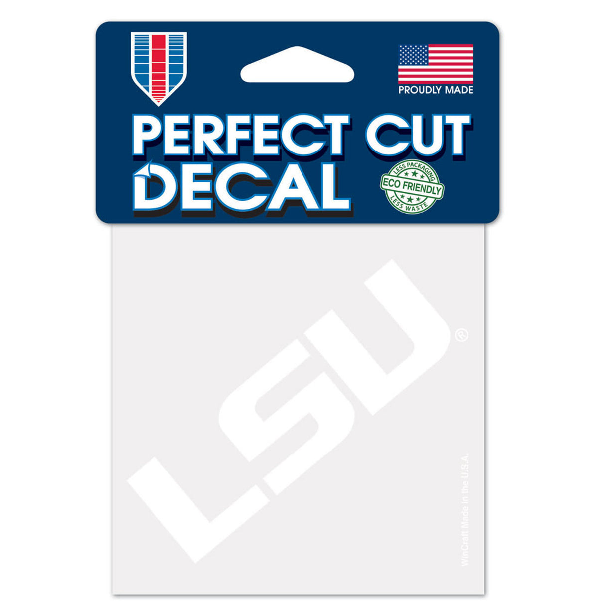 Wincraft LSU Tigers White Perfect Cut Decal 4x4 Fan Gear NCAA LSU Tigers