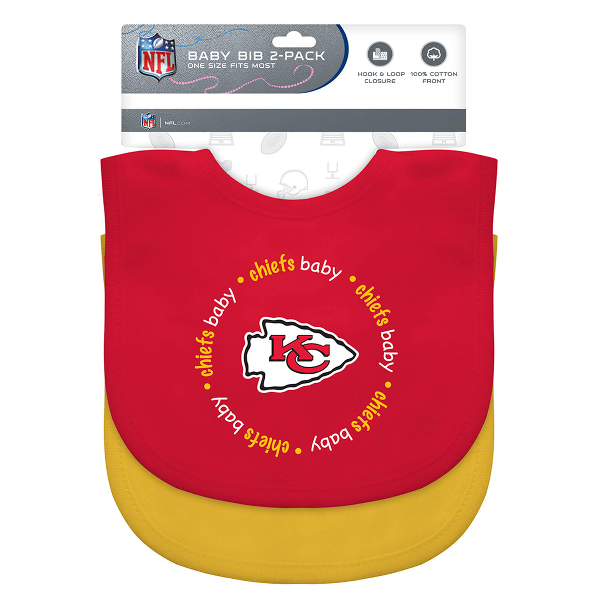 Masterpieces Puzzle Company Kansas City Chiefs 2 Pack Baby Bib Fan Gear NFL Kansas City Chiefs