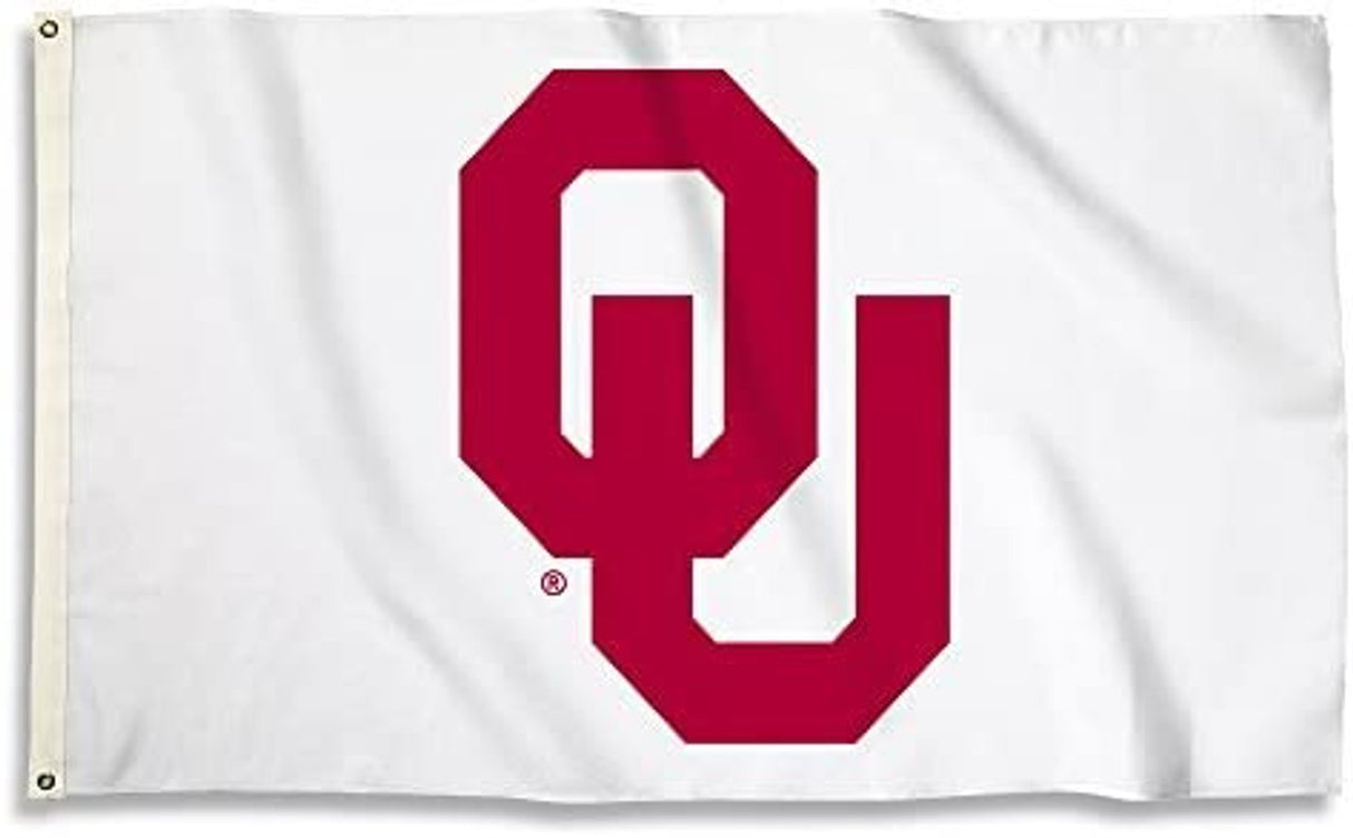 BSI Products Oklahoma Sooners White Background Flag 3x5 Fan Gear NCAA Oklahoma Sooners