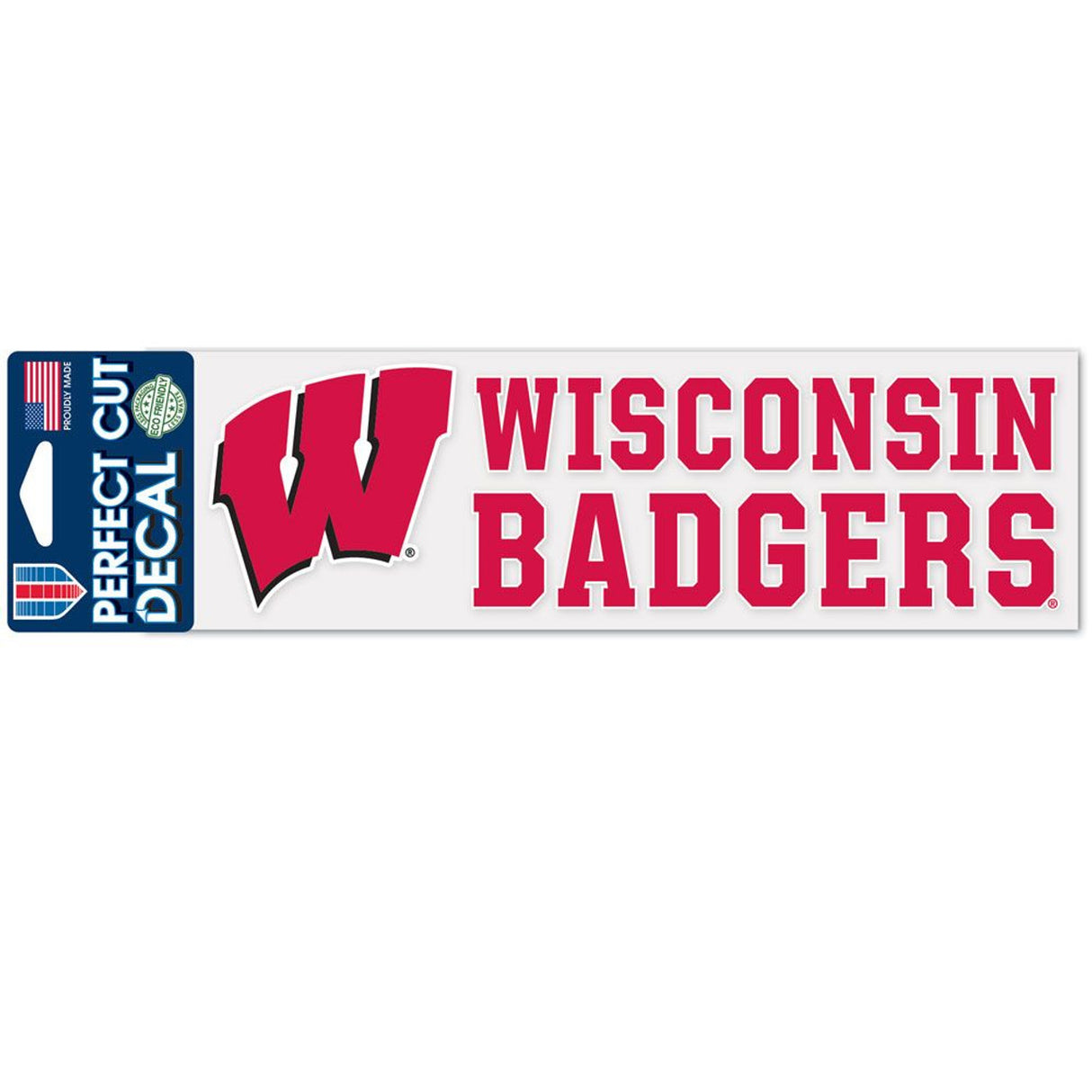 Wincraft Wisconsin Badgers Color Perfect Cut Decal 3x10 Fan Gear NCAA Wisconsin Badgers