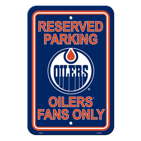 Fremont Die Edmonton Oilers Plastic Reserved Parking Style Sign 12x18 Fan Gear NHL Edmonton Oilers