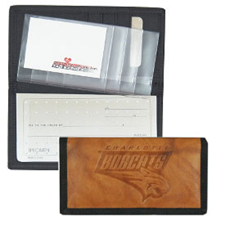 Rico Industries Charlotte Bobcats Leather/Nylon Embossed Checkbook Cover Fan Gear NBA Charlotte Hornets