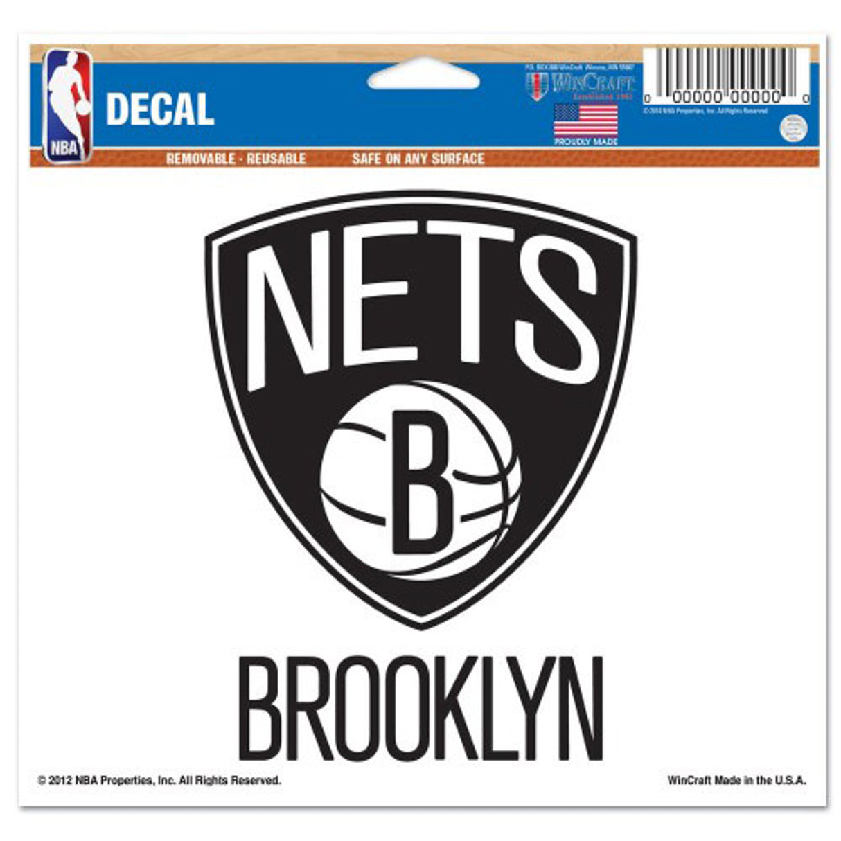 Wincraft Brooklyn Nets Muti Use Color Decal 5x6 Fan Gear NBA Brooklyn Nets