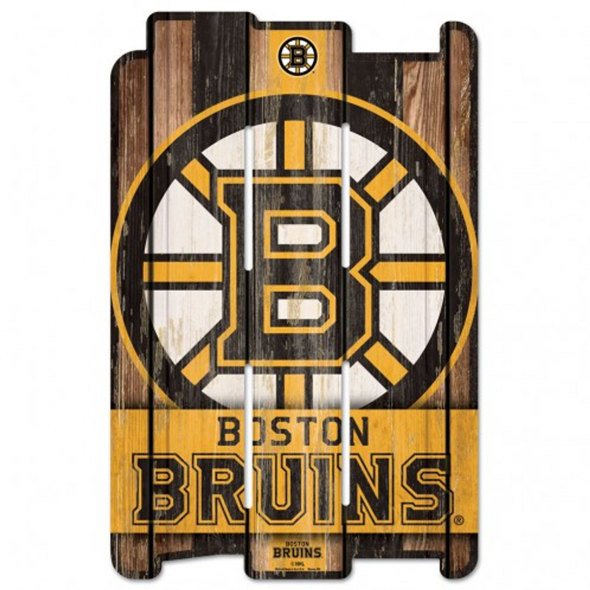 Wincraft Boston Bruins Fence Style Wood Sign 11x17 Fan Gear NHL Boston Bruins