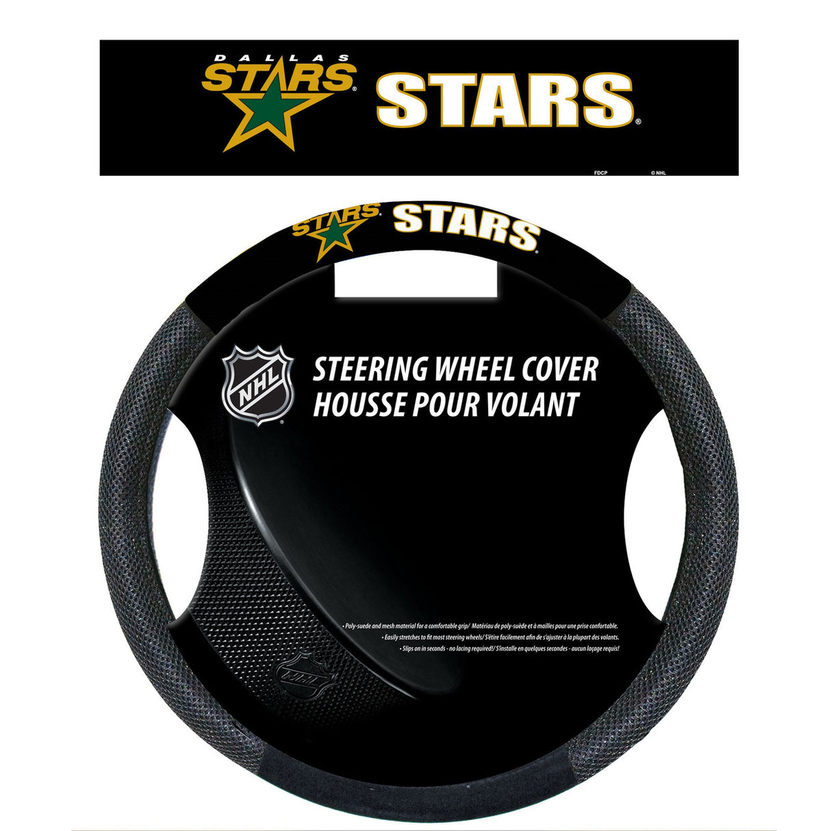 Fremont Die Dallas Stars Steering Alternate Mesh Steering Wheel Cover Fan Gear NHL Dallas Stars