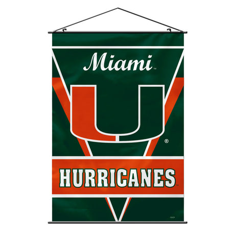 Fremont Die Miami Hurricanes Wall Style Banner 28x40 Fan Gear NCAA Miami Hurricanes