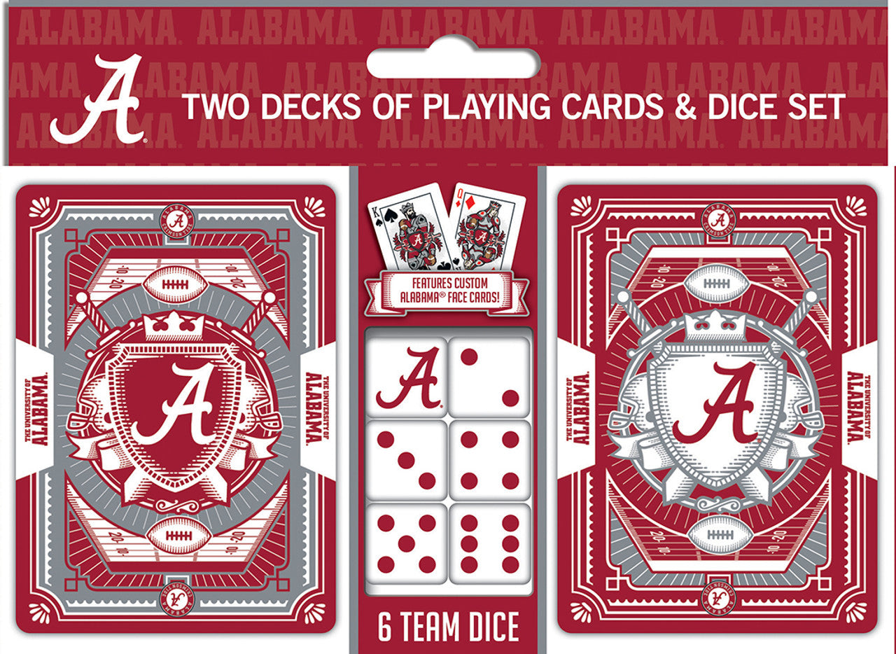 Masterpieces Puzzle Company Alabama Crimson Tide Playing Cards and Dice Set Fan Gear NCAA Alabama Crimson Tide