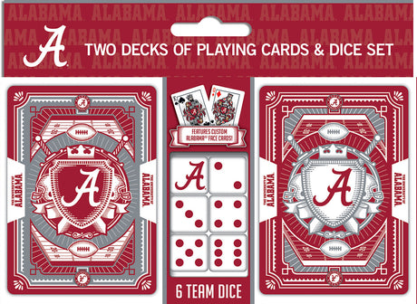 Masterpieces Puzzle Company Alabama Crimson Tide Playing Cards and Dice Set Fan Gear NCAA Alabama Crimson Tide
