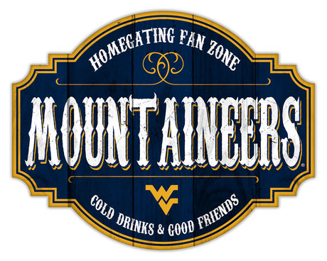 Fan Creations West Virginia Mountaineers 12 Inch Homegating Tavern Wood Sign Fan Gear NCAA West Virginia Mountaineers