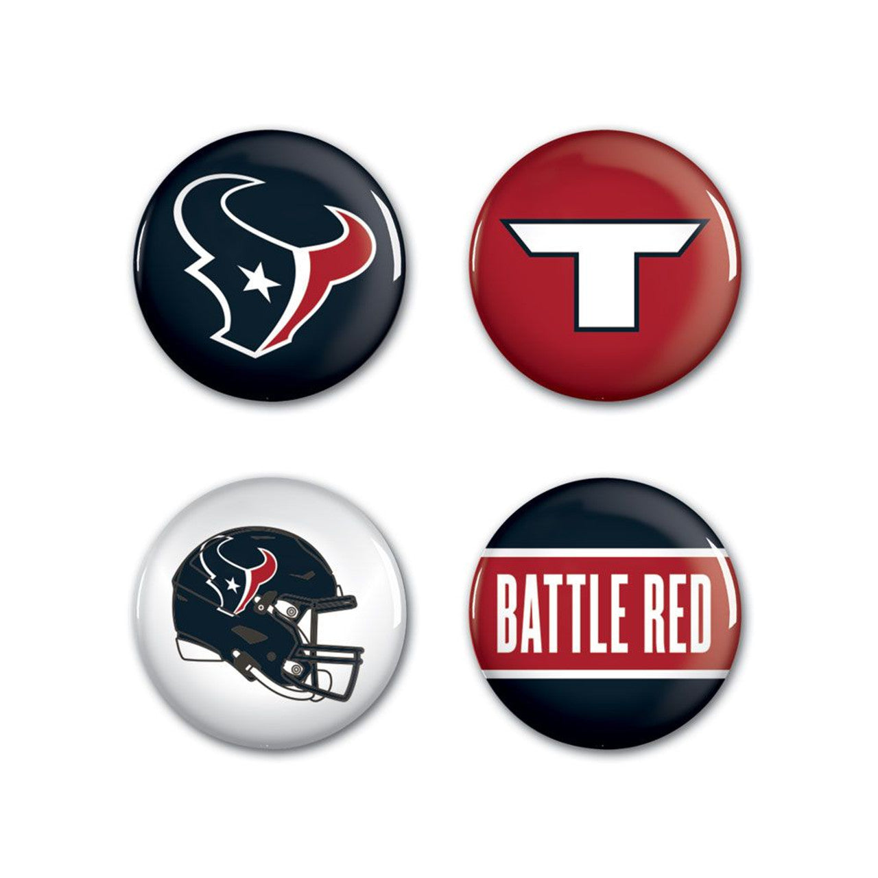 Wincraft Houston Texans 4 Pack Buttons Fan Gear NFL Houston Texans