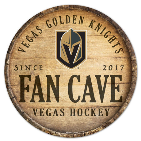 Wincraft Vegas Golden Knights 14 Inch Round Barrel Top Design Wood Sign - Special Order Fan Gear NHL Vegas Golden Knights