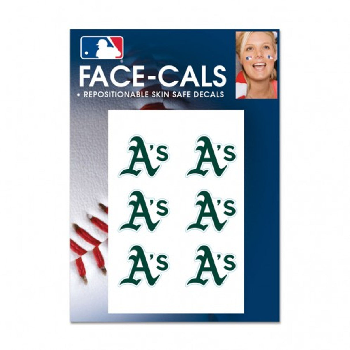 Wincraft Oakland Athletics Tattoo Face Cals Fan Gear MLB Oakland Athletics