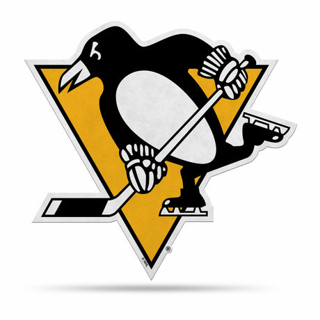 Rico Industries Pittsburgh Penguins Pennant Shape Cut Logo Design Fan Gear NHL Pittsburgh Penguins