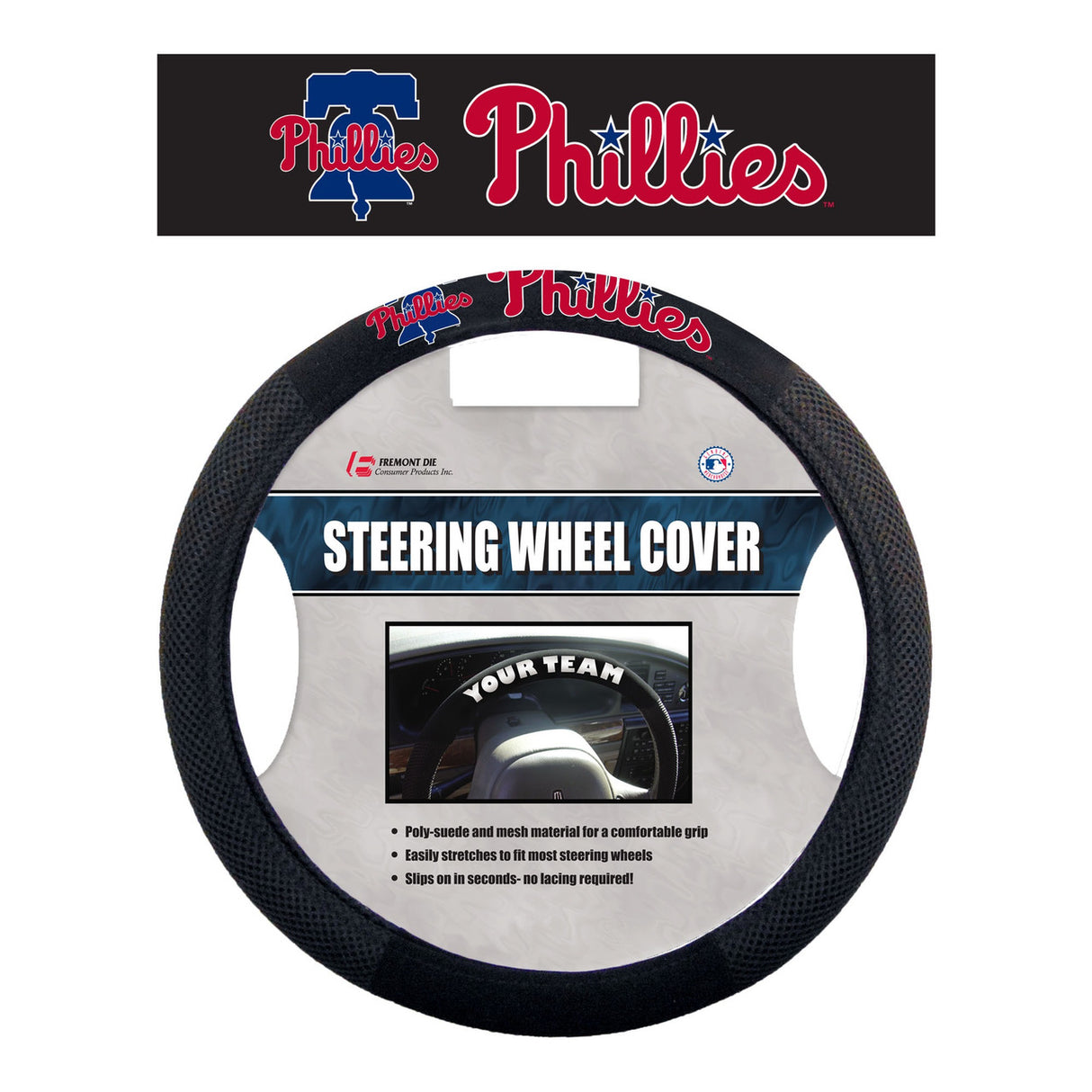 Fremont Die Philadelphia Phillies Alternate Style Mesh Steering Wheel Cover Fan Gear MLB Philadelphia Phillies