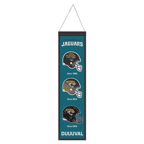 Wincraft Jacksonville Jaguars Heritage Evolution Design Wool Banner 8x32 Fan Gear NFL Jacksonville Jaguars