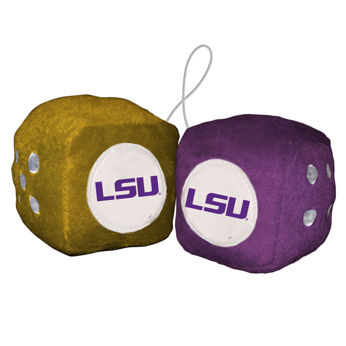 Fremont Die LSU Tigers Fuzzy Dice Fan Gear NCAA LSU Tigers
