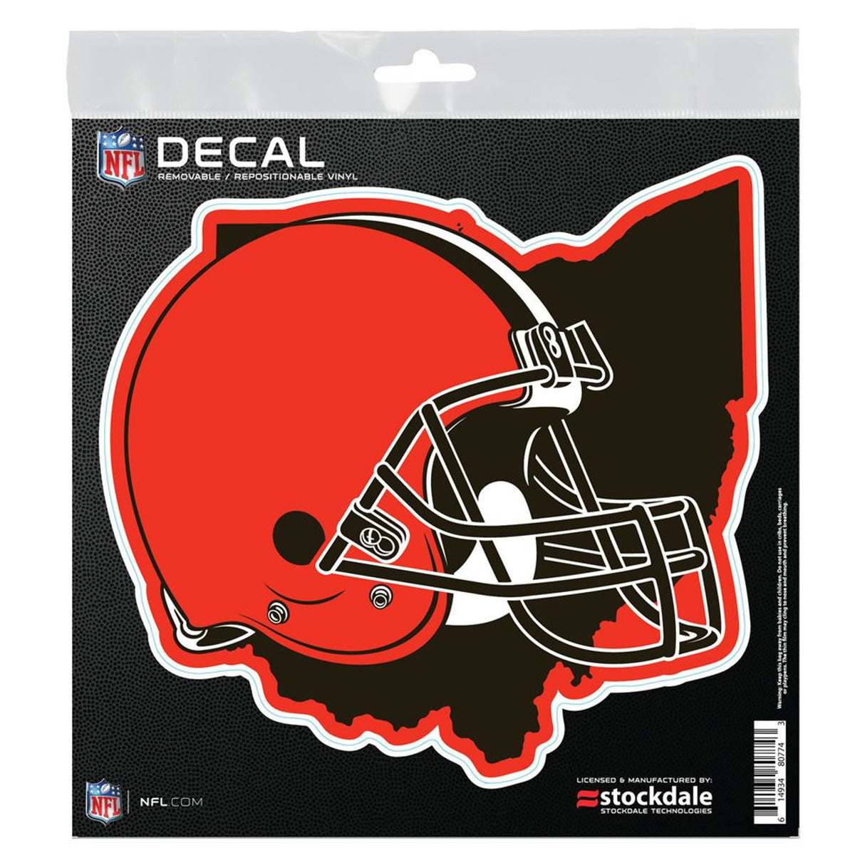 Wincraft Cleveland Browns All Surface State Shape Decal 6x6 - Special Order Fan Gear NFL Cleveland Browns