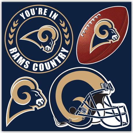 Fremont Die Los Angeles Rams 4 Piece Magnet Kit Fan Gear NFL Los Angeles Rams