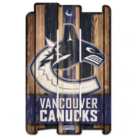 Wincraft Vancouver Canucks Fence Style Wood Sign 11x17 - Special Order Fan Gear NHL Vancouver Canucks