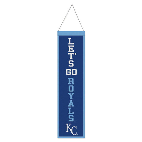Wincraft Kansas City Royals Heritage Slogan Design Wool Banner 8x32 - Special Order Fan Gear MLB Kansas City Royals
