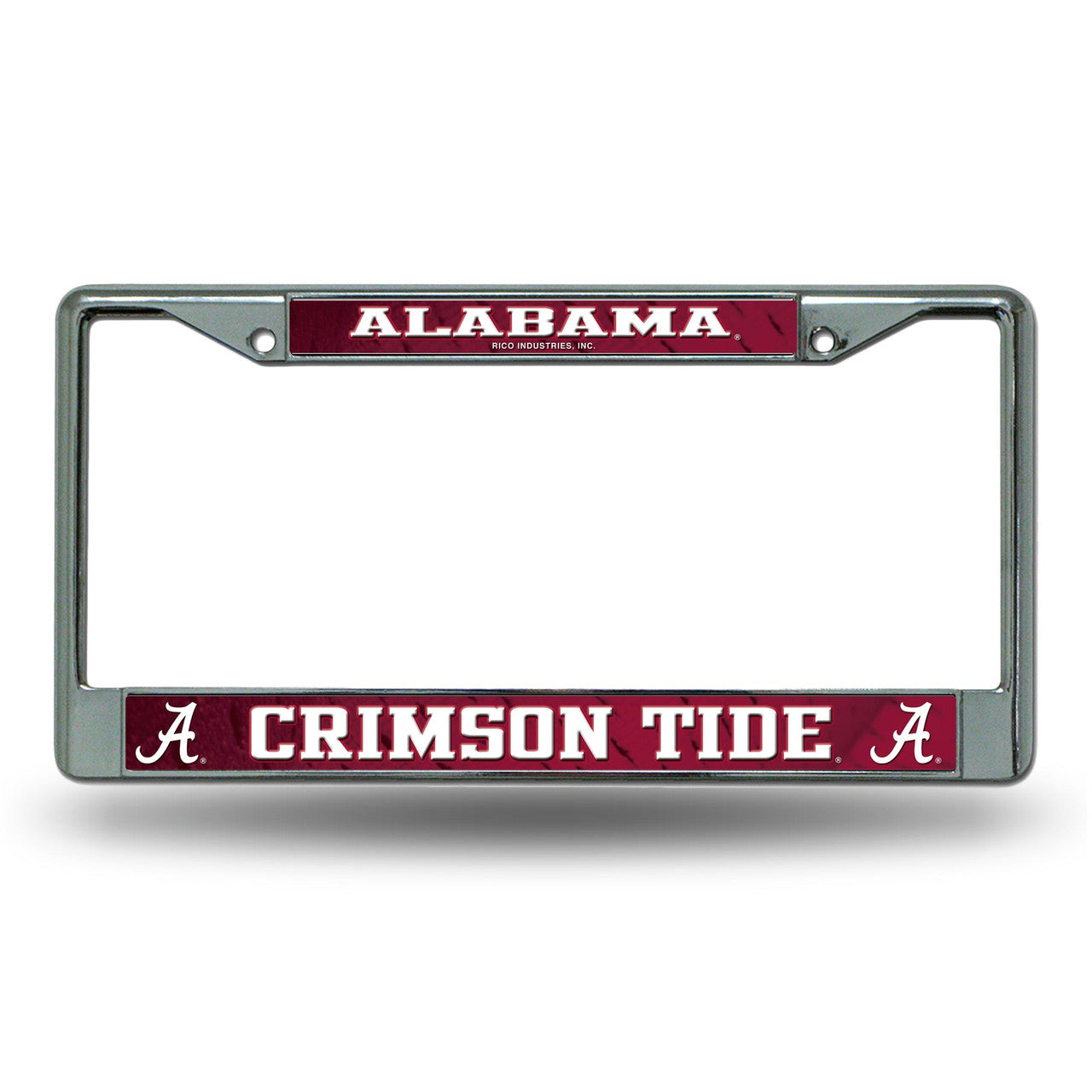 Rico Industries Alabama Crimson Tide Chrome Printed License Plate Frame Fan Gear NCAA Alabama Crimson Tide