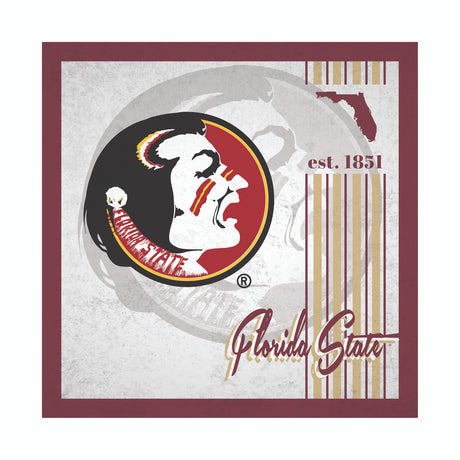 Fan Creations Florida State Seminoles Album Design Wood Sign 10x10 Fan Gear NCAA Florida State Seminoles